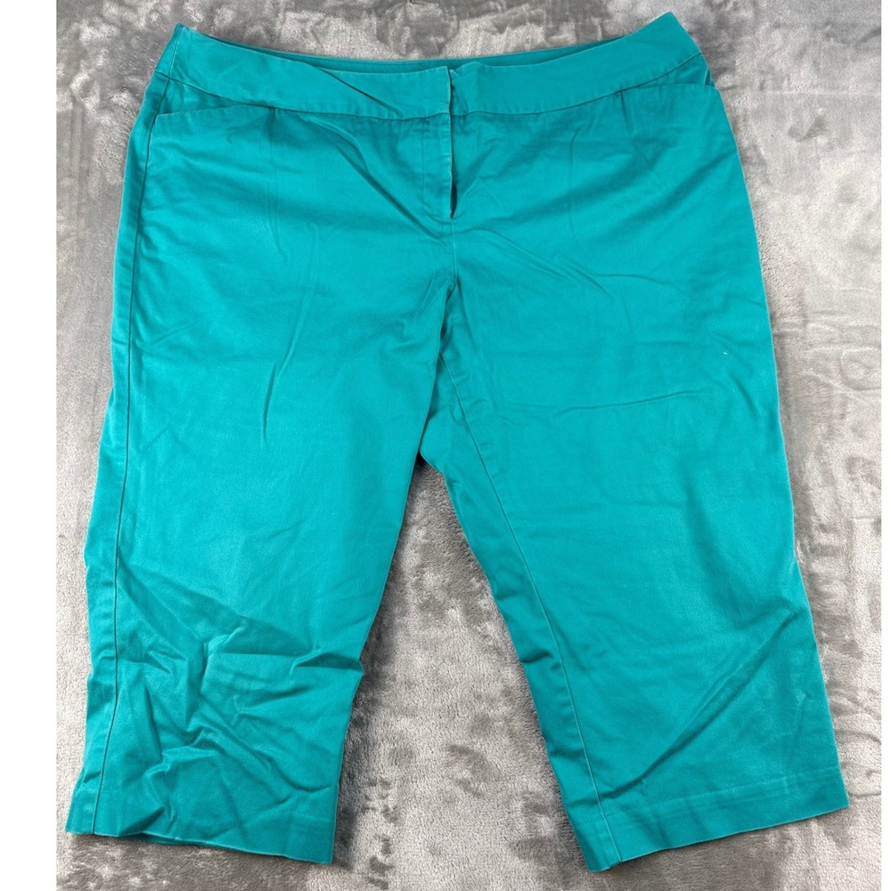 Worthington Capris Womens 22W Modern Fit Teal Stretch EUC